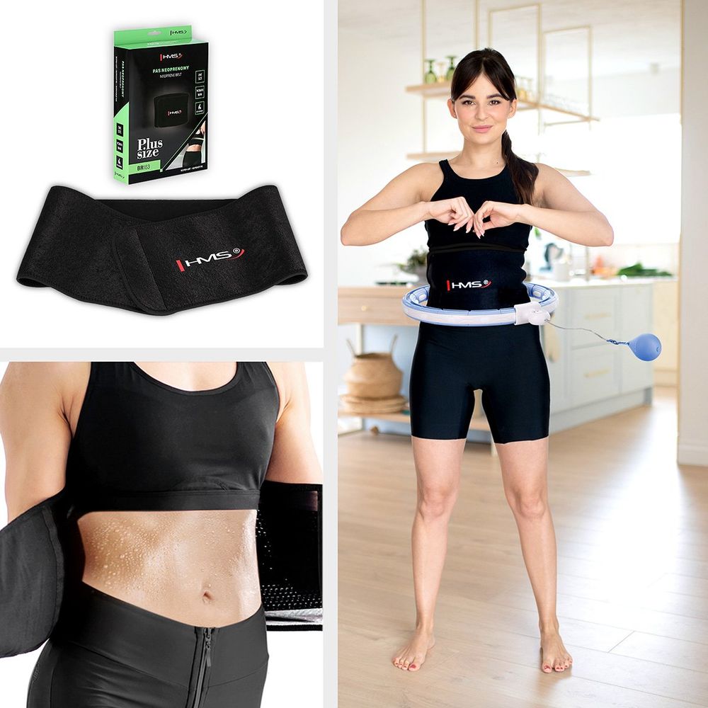 Set hula hoop magnetski plavi hhm15 s utegom + brojač hms + podrška za struk br163 crni pluz veličina slika 2