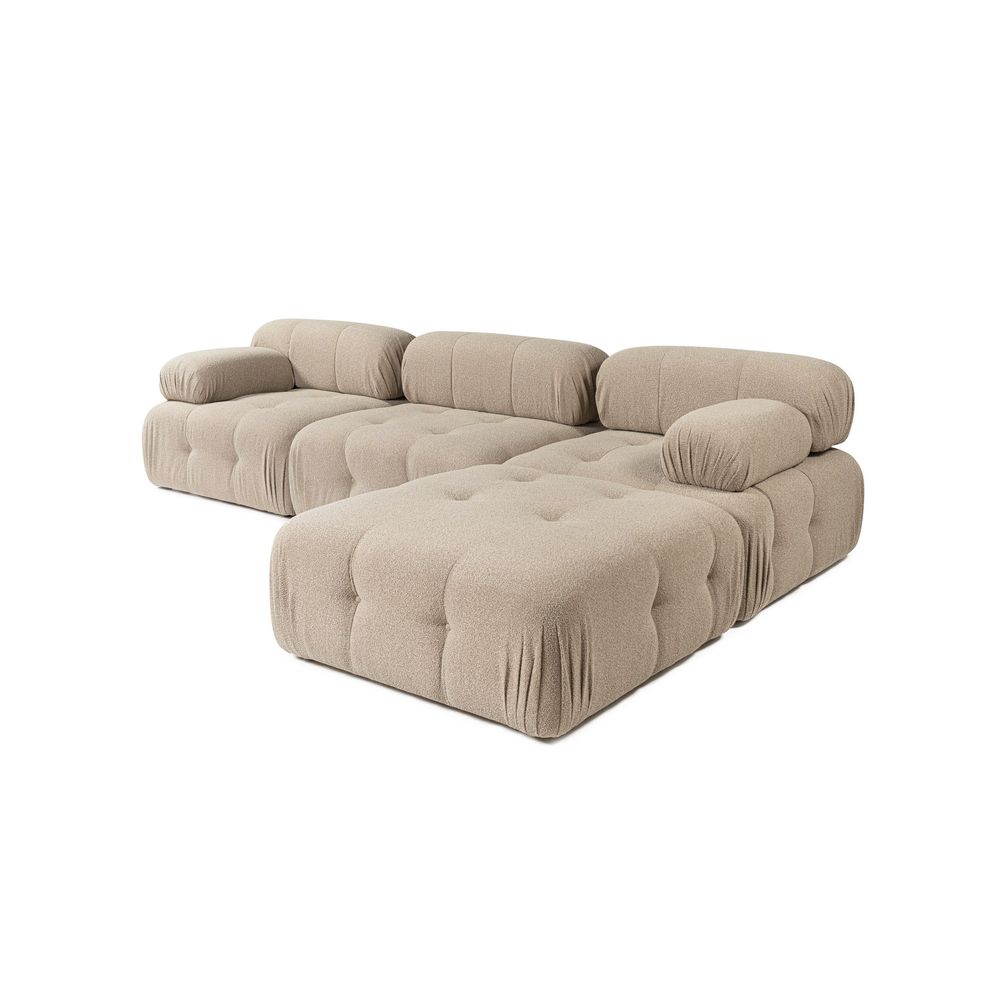 Doblo Troosjed s Pouffom (L1-O1-1R-Pouffe) - Breskva Kutna Sofa slika 5