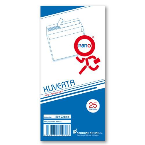 Kuverte 110x230 mm ABT PL strip, bijela, 25/1 slika 2