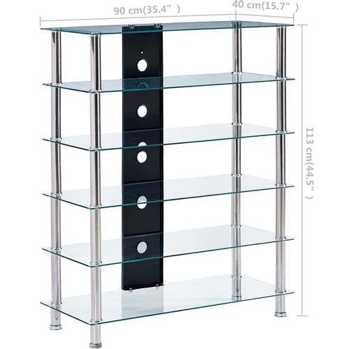 Stalak za HiFi od kaljenog stakla prozirni 90 x 40 x 113 cm slika 32