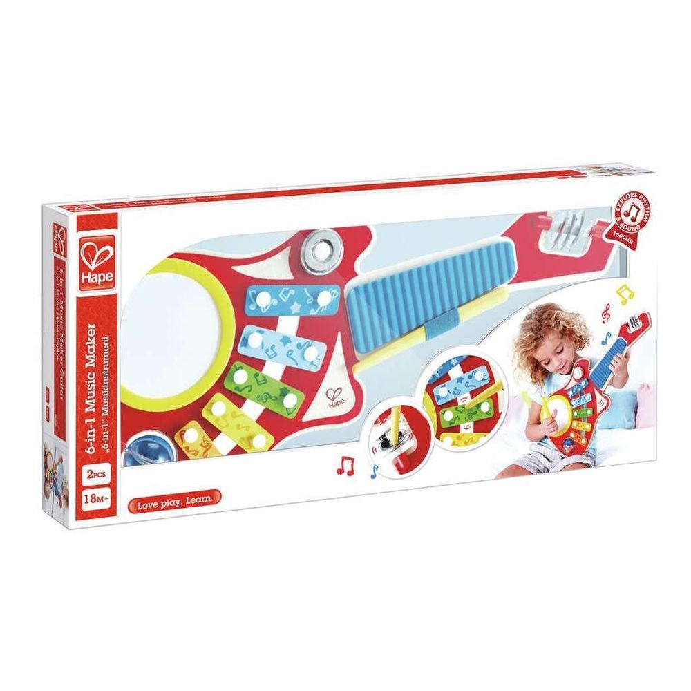 Hape Multifunkcionalna drvena gitara 6U1 Music Maker slika 7