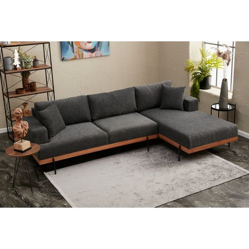 Atelier Del Sofa Kutna garnitura, Antracit, Liva Right - Anthracite slika 2