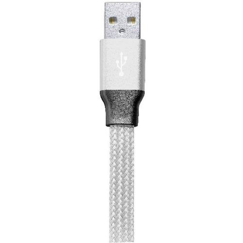 Cellularline USB 2.0 priključni kabel [1x muški konektor USB 2.0 tipa a - 1x muški konektor USB-C™] 1.00 m siva oplaštenje od tekstila slika 2