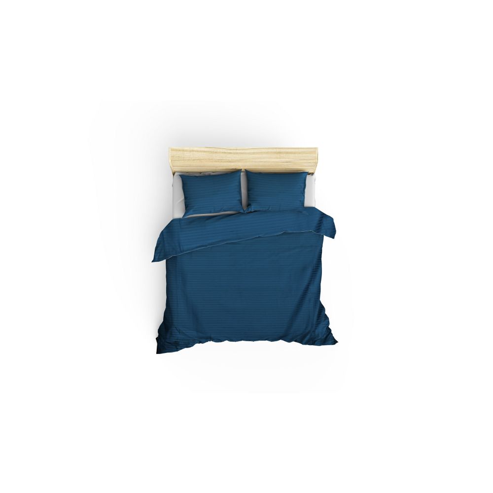 Stripe - Blue Blue Satin Double Quilt Cover Set (DE) slika 2