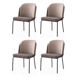 Dore - 180 V4 Gold Svjetlosmeđa Stolica Set (4 Komada)