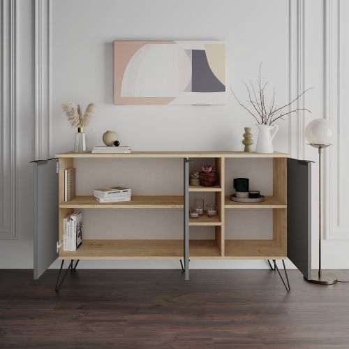 Woody Fashion Konzola, hrast Antracit, Clara Console - Oak, Anthracite slika 2