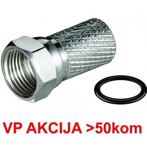 CON-FC-001RING **  F male connector for RG6 cable, 6.6mm, Zinc,with water proof ring - min.25kom(9) slika 3