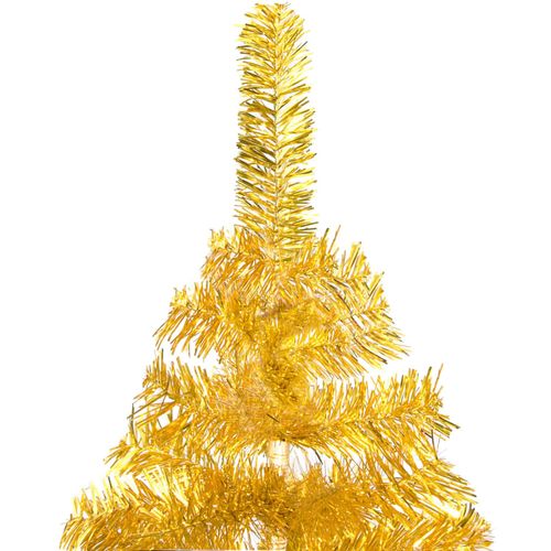 Umjetno božićno drvce LED sa stalkom zlatno 180 cm PET slika 3