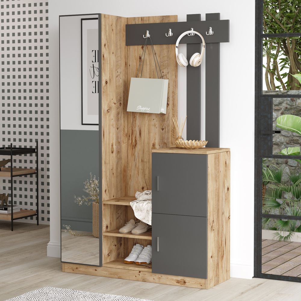 Dd7-Aa Atlantic Pine Anthracite Hall Stand slika 2