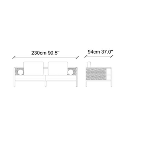 Peanut Cream 3-Seat Sofa slika 5