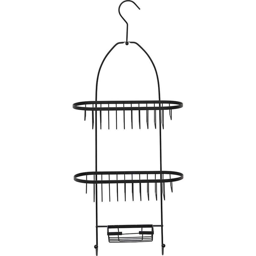 TENDANCE Trostruka polica za tuš 26x11x63cm Crna slika 1