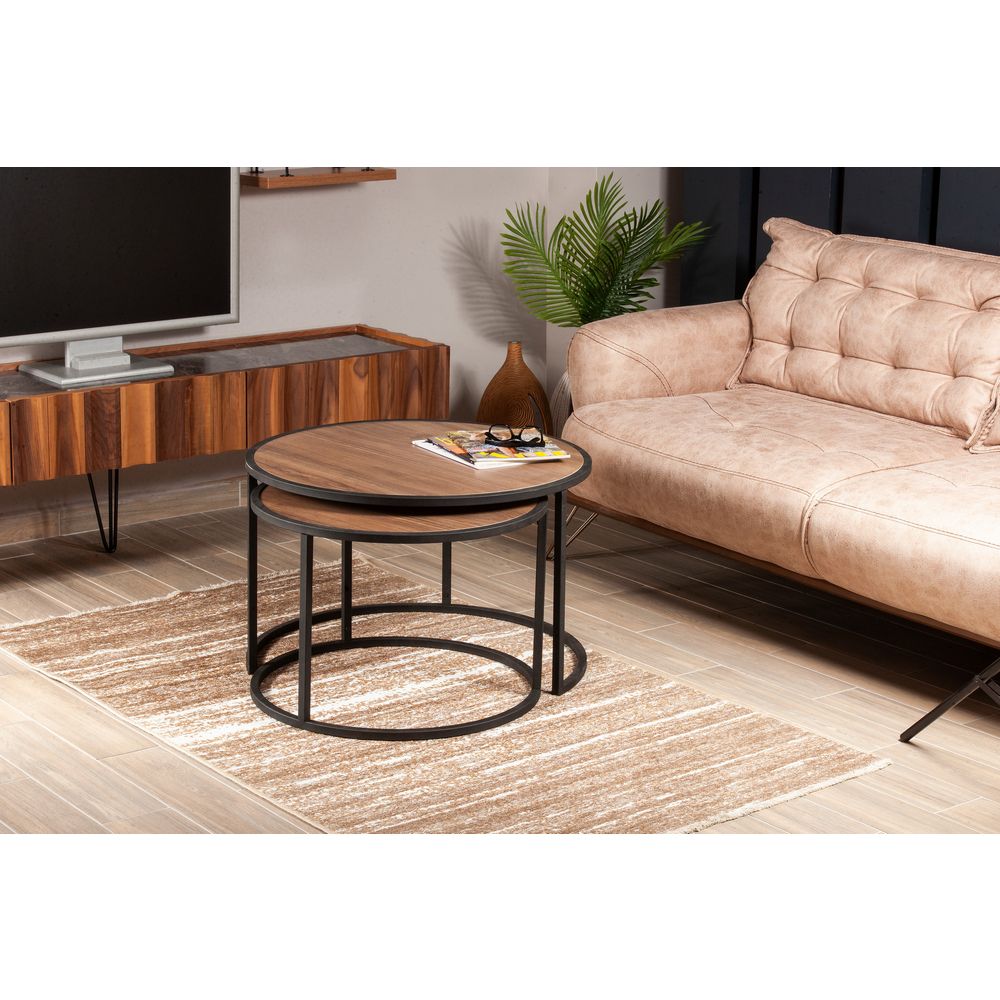 Nesting table Tambur, boje: Orah, Crna (2 komada) slika 1