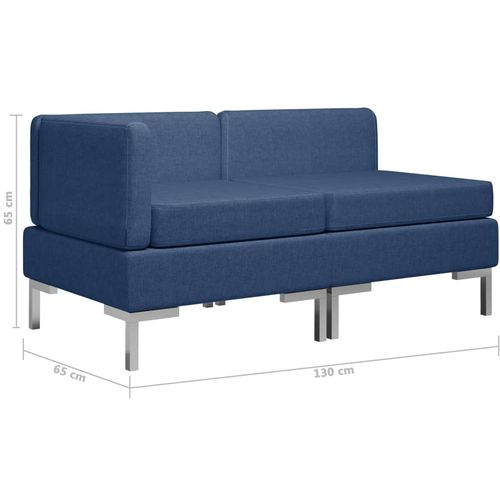 2-dijelni set sofa od tkanine plavi slika 8