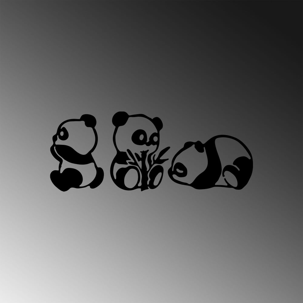 Pandas - 298 Crni Dekorativni Metalni Zidni Ukras slika 5
