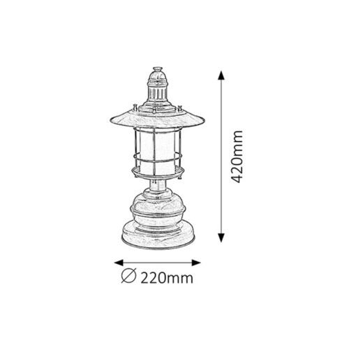 Rabalux Sudan stona lampa E27 60W, bronza Klasična rasveta slika 2