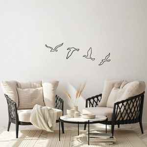 Dekorativni Metalni Zidni Ukras - Birds 486 Crni