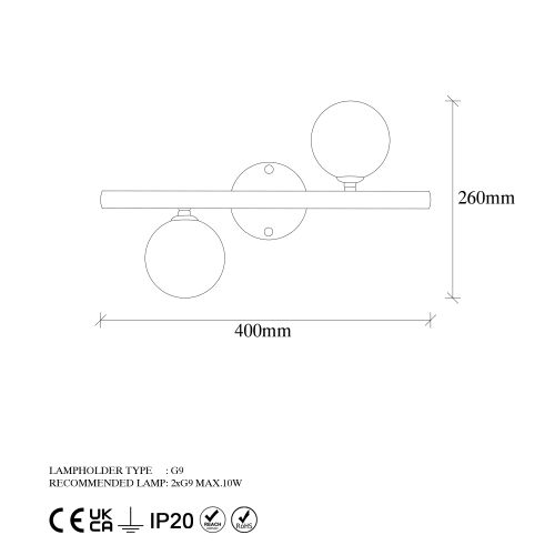 Opviq Zidna lampa, 942FLG1283 slika 5