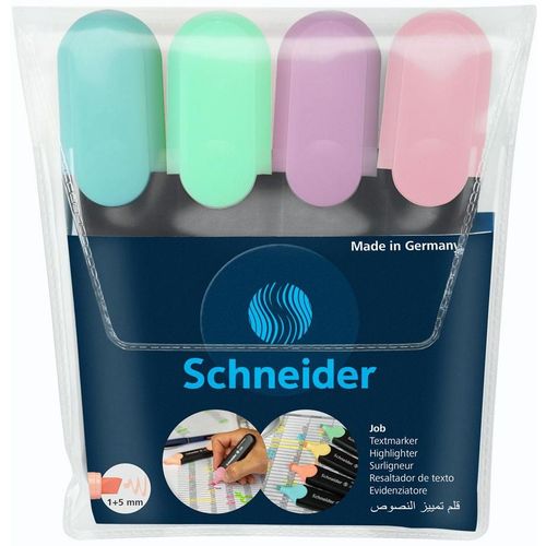 Tekstmarker Schneider, Job pastel, 1-5 mm, set od 4 boje, PVC etui slika 1