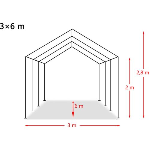 Skladišni Šator od PVC-a 550 g/m² 3x6 m Bijeli slika 12
