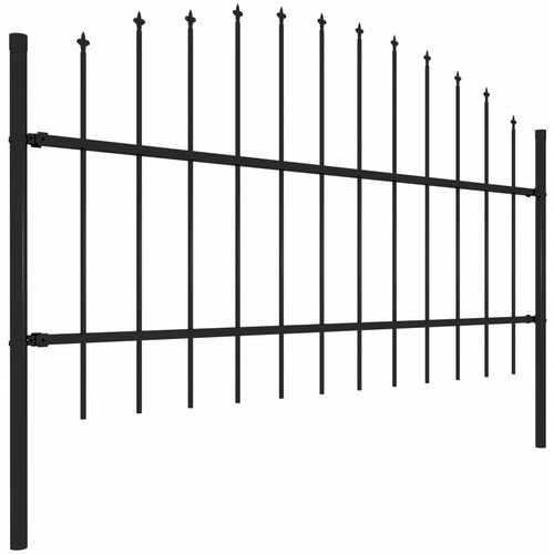 Vrtna ograda s ukrasnim kopljima (0,75-1) x 10,2 m čelična crna slika 3