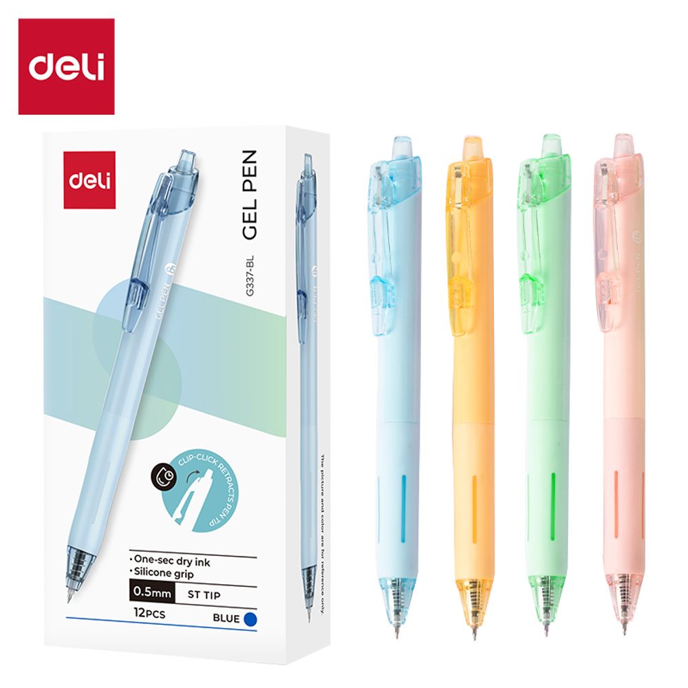 ROLER GEL DELI PASTEL PLAVI 0,5 mastilo suši za 1sek + klipsa uvlači vrh EG337 slika 1