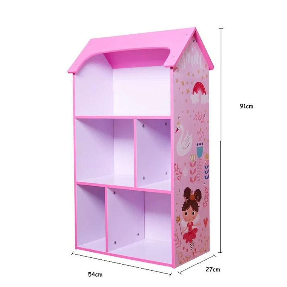 Kinder Home Dječija drvena polica Dream House, Roza slika 6