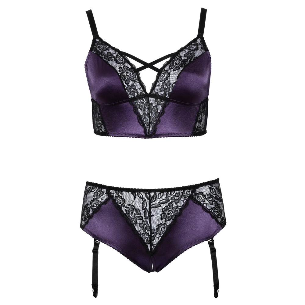 Cottelli CURVES BH Set ljubičasta/crna4XL slika 5