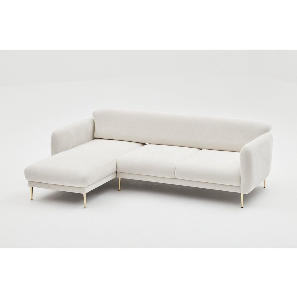 Simena Lijevi - Krem Zlatni Kutni Sofa-Krevet slika 10