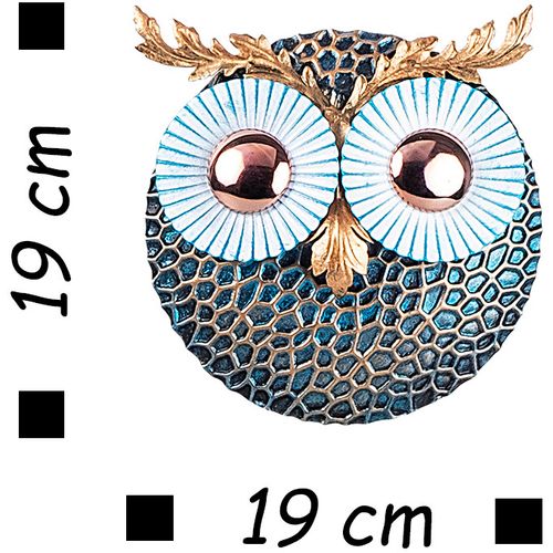 Wallity Owl 3 - Copper Multicolor Decorative Metal Wall Accessory slika 3