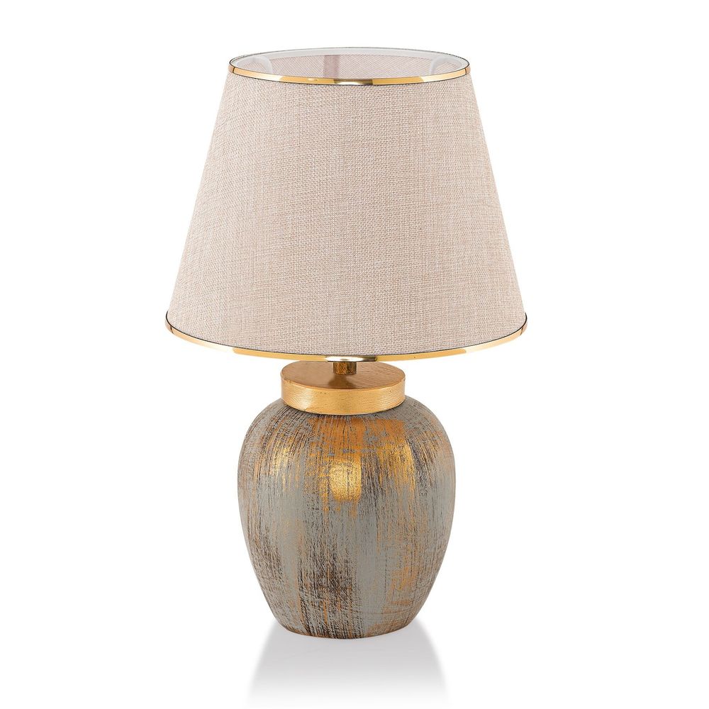 Elegantna Zlatna Stolna Lampa TM275 s Krem Sjenilom slika 3