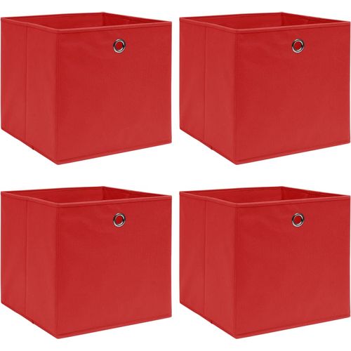 Kutije za pohranu 4 kom crvene 32 x 32 x 32 cm od tkanine slika 18