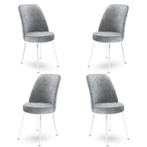 Set Stolica Dexa - Siva, Bijelo Siva (4 Komada)