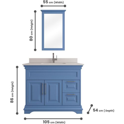 Hanah Home Huron 42 - Blue Blue Bathroom Furniture Set (2 Pieces) slika 7