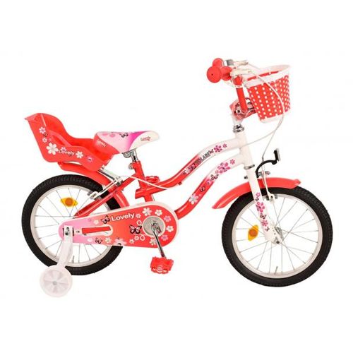 Dječji bicikl Volare Lovely s dvije ručne kočnice 16" crveno-bijeli slika 1