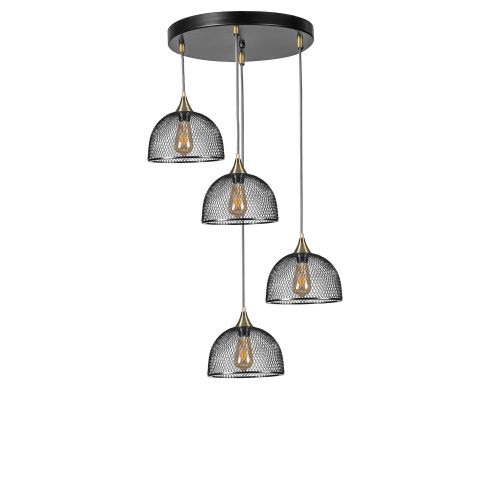 Rota 4 Lü Tepsili Siyah Sarkıt Black Chandelier slika 2