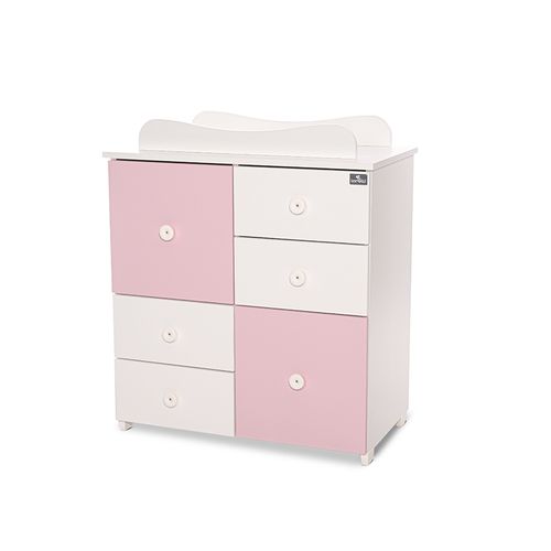 LORELLI CUPBOARD NEW Komoda za Previjanje White/Orchid Pink slika 2