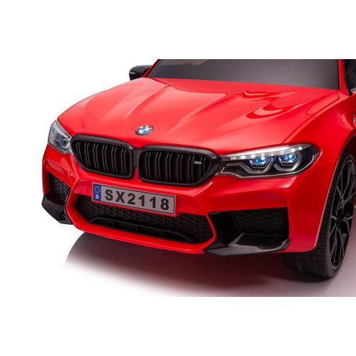 Licencirani auto na akumulator BMW M5 + platofrma za roditelje - crveni/lakirani slika 6