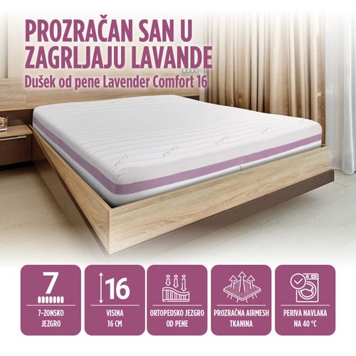 Dušek od pene Hitex Lavanda Comfort 16 white 120x200 cm slika 3