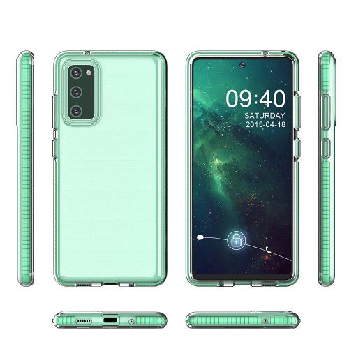 Spring Case prozirna zaštitna gel maska sa okvirom u boji za Samsung Galaxy A12 / Galaxy M12  mint slika 4