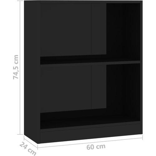 Polica za knjige sjajna crna 60x24x74,5 cm konstruirano drvo slika 22