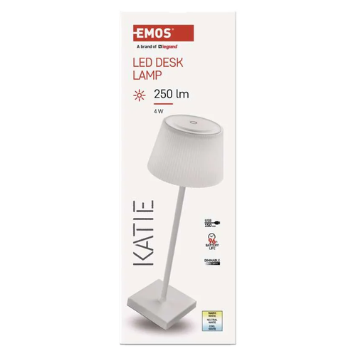 Stona lampa LED Katie bela Emos Z7630W slika 2