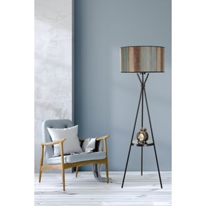 Venedik sehpalı siyah lambader silindir renkli abajurlu Multicolor Floor Lamp