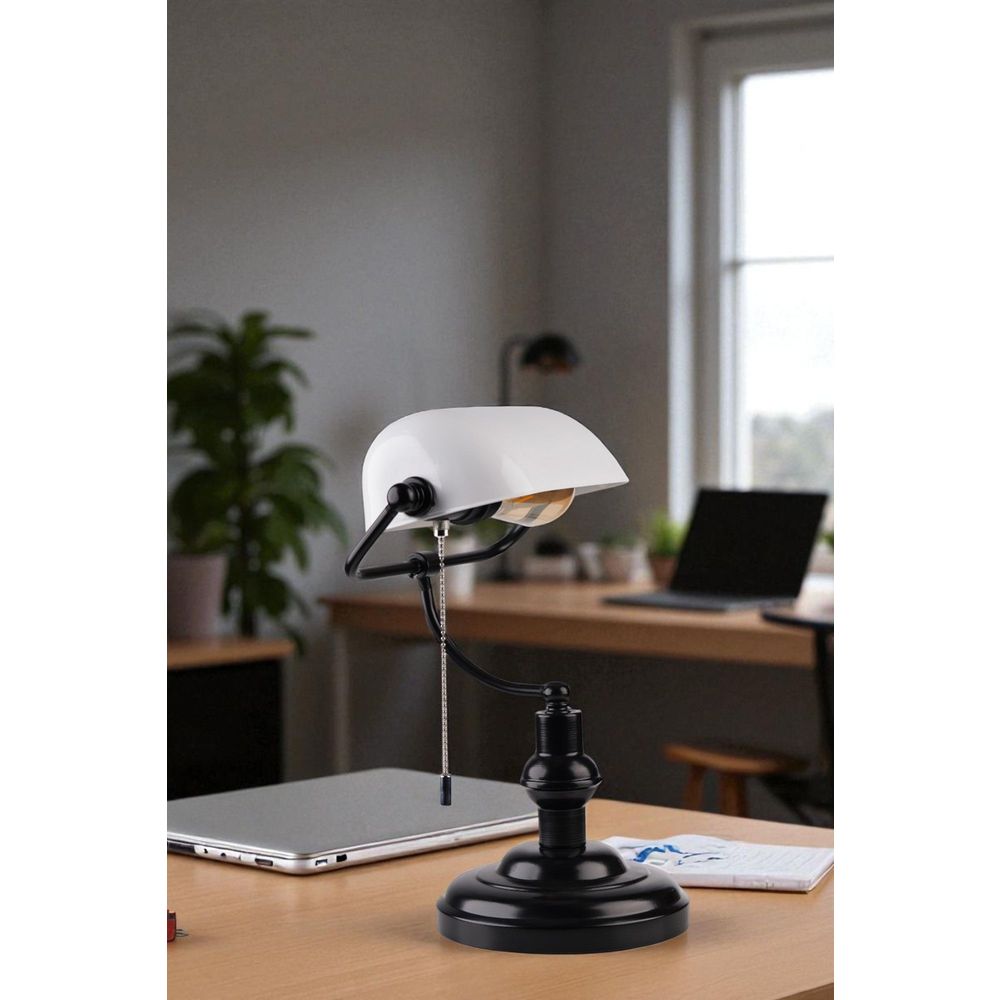 8897-8 Bijela i Crna Stolna Lampa slika 1
