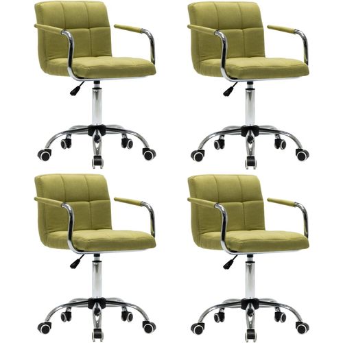 Okretne blagovaonske stolice od tkanine 4 kom zelene slika 2