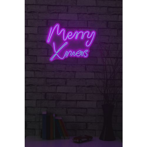 Wallity Ukrasna plastična LED rasvjeta, Merry Christmas - Pink slika 3