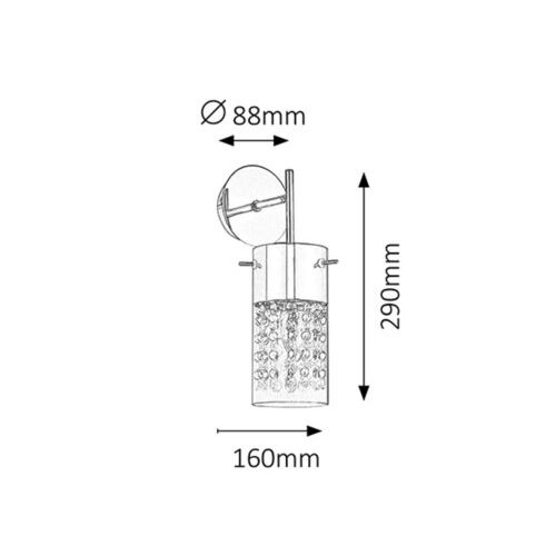 Rabalux Waterfall zidna lampa E14 1x40Whrom Moderna rasveta slika 2