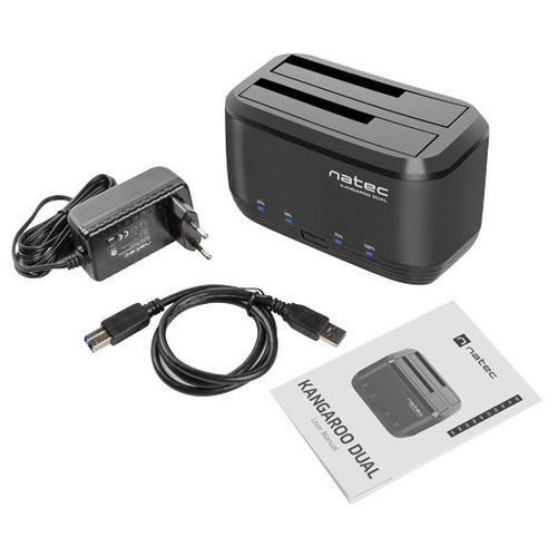 Natec NSD-0955 KANGAROO DUAL HDD/SSD Docking Station, 2x 2.5/3.5" SATA III, USB3.0 (up to 5Gb/s) slika 2