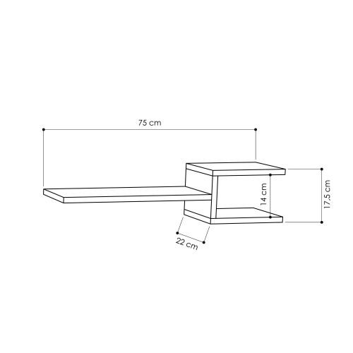 Woody Fashion Zidna polica, Bijela boja, Fork - White slika 3