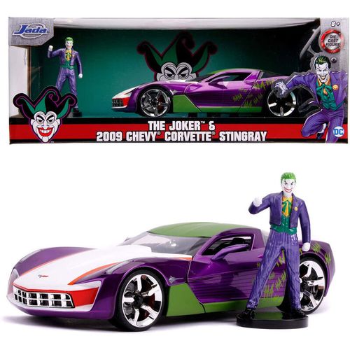 DC comics Joker Chevy Corvette Stingray 2009 auto + figura slika 1