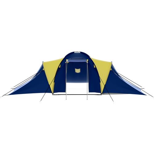 Šator za kampiranje od tkanine za 9 osoba plavo-žuti slika 20